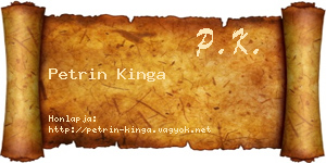 Petrin Kinga névjegykártya