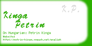 kinga petrin business card